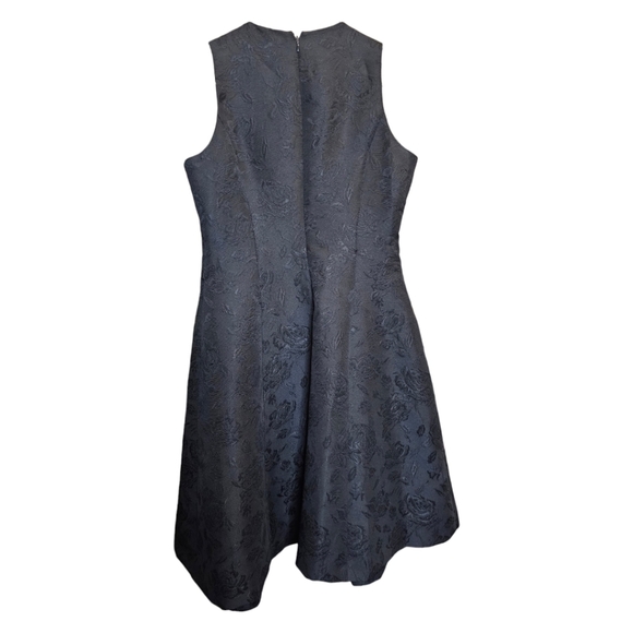 Liz Claiborne rose pattern black dress with bling neckline. Size 4 - Picture 3 of 5